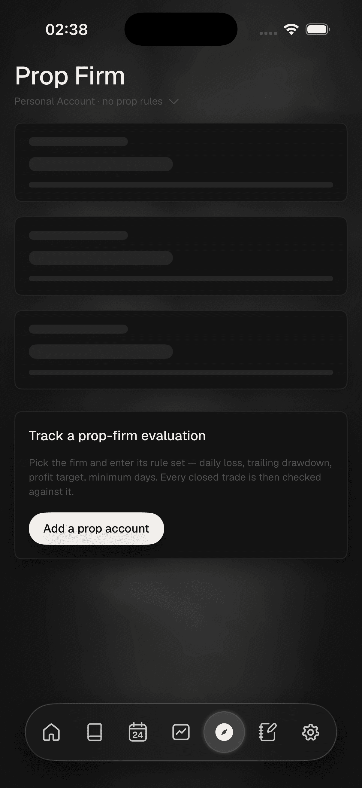 Ordo prop-firm tracking on iPhone